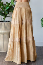 Load image into Gallery viewer, Oli &amp; Hali SMOCKED Waist Wide Leg Pants in Tan
