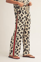 Load image into Gallery viewer, Jodifl Side Color Band Accent Leopard Pants in Red/Animal
