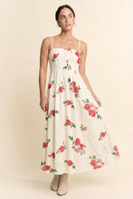 Load image into Gallery viewer, Davi &amp; Dani Flower Print French Terry Midi Dress in Cream
