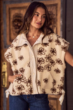 Load image into Gallery viewer, So Me Oversized Flower Sherpa Fur Vest in Brown
