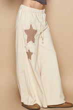 Load image into Gallery viewer, POL Solid Color French Terry Pants with Star Patches in Cream Beige
