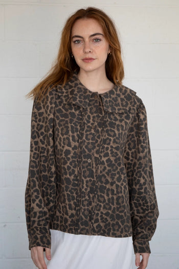 Things Between Button Down Top in Leopard