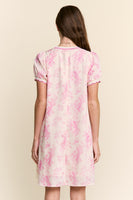 J.nna Floral Print Mini Dress in Orchid Berry