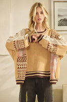 Oli & Hali Terry Knit Top with Mix n Match Patches in Coffee