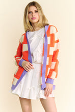 Load image into Gallery viewer, Davi &amp; Dani Mixed Textured Open Front Cardigan in Orange
