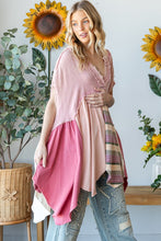 Load image into Gallery viewer, Oli &amp; Hali OVERSIZED Mixed Fabric Babydoll Top in Pink
