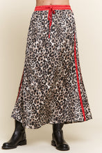 Load image into Gallery viewer, J.nna Leopard Print Satin Mini Skirt with Contrasting Stripes in Leopard
