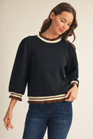 Jodifl Ruffle Edge Detail Lovely Solid Top in Black