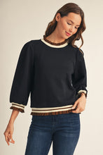 Load image into Gallery viewer, Jodifl Ruffle Edge Detail Lovely Solid Top in Black
