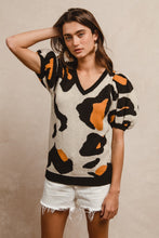 Load image into Gallery viewer, BiBi Animal Print Lightweight Knit Sweater in Leopard
