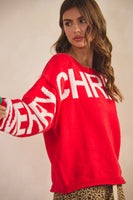 LovLov MERRY CHRISTMAS Knit Sweater in Red