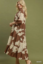 Load image into Gallery viewer, Umgee Floral Tiered Maxi Dress in Brown
