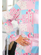 Jess Lea Almost Ready Ribbed Robe in Pink Heirloom