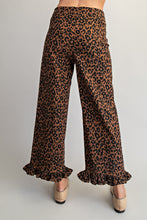 Load image into Gallery viewer, Eesome Leopard Print Ruffle Trim Pants
