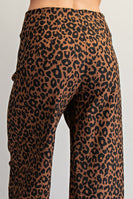 Eesome Leopard Print Ruffle Trim Pants
