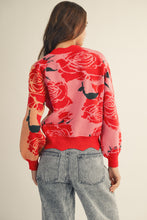 Load image into Gallery viewer, LovLov Rose Floral Cardigan in Rose Pink
