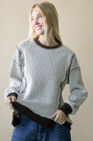 Very J OVERSIZED Waffle Knit Top in Chocolate