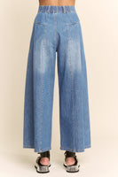 Davi & Dani High Waisted Denim Pants in Light Denim