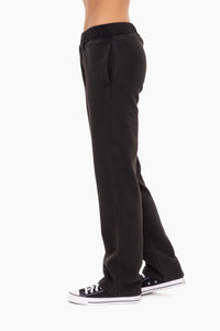 Mono B Vintage Washed Fleece Pants in Black