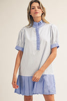Jodifl Contrasting Striped Dress in Off White