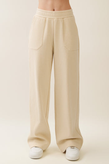 Veveret Striped Lounge Pants in Light Mustard