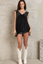 Load image into Gallery viewer, POL Sleeveless Babydoll Top in Black ON ORDER Shirts &amp; Tops POL Clothing   

