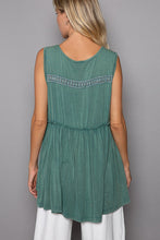 Load image into Gallery viewer, POL Sleeveless Babydoll Top in Evergreen ON ORDER Shirts &amp; Tops POL Clothing   
