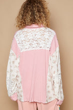 Load image into Gallery viewer, POL OVERSIZED Ribbed Top with Contrasting Floral Print in Pink Multi
