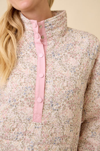 Main Strip Ditzy Floral Print Jacket in Ivory Multi