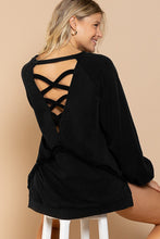 Load image into Gallery viewer, POL Open Back with Criss Cross Straps Top in Black
