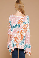 Oddi OVERSIZED Swirl Tie-Dye Printed Top in Teal Combo