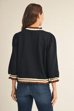 Load image into Gallery viewer, Jodifl Ruffle Edge Detail Lovely Solid Top in Black
