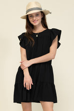 Load image into Gallery viewer, Newbury Kustom Tiered Babydoll Dress in Black Dress Newbury Kustoms   
