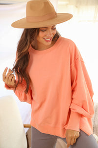 Fantastic Fawn French Terry Oversize Sweatshirt in Peach Top Fantastic Fawn   