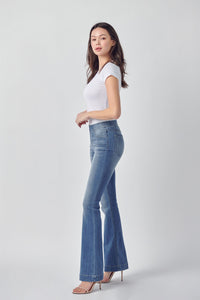 Cello Jeans Pull On Flared Jeggings in Medium Wash