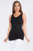 Yelete Reversible V Or U Neckline Seamless Tank in Black