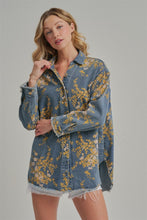Load image into Gallery viewer, BON Floral Print Denim Top in Floral Denim
