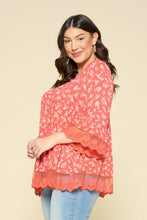 Load image into Gallery viewer, Oddi Floral Print Button Down Top in Red
