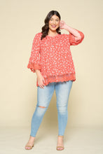 Load image into Gallery viewer, Oddi Floral Print Button Down Top in Red
