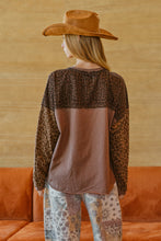 Load image into Gallery viewer, LovLov Untamed Bloom Couture Patchwork Top in Leopard

