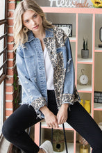 Load image into Gallery viewer, Oli &amp; Hali Blue Denim and Contrasting Cheetah Print Jacket Jacket Oli &amp; Hali   
