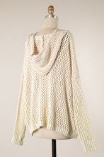 Load image into Gallery viewer, Miracle Open Cable Knit Chenille Hoodie Sweater in Beige  Miracle   
