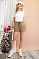 ee:some Mineral Washed Dolphin Shorts in Washed Brown