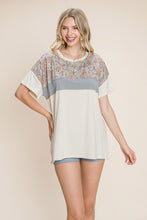 Load image into Gallery viewer, Cotton Bleu Cotton Crewneck Short Sleeve Top in Nude Combo Shirts &amp; Tops cotton bleu   

