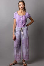 Load image into Gallery viewer, POL Contrasting Fabric Culottes Pants in Dusty Lilac Pants POL Clothing   
