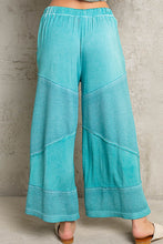 Load image into Gallery viewer, POL Contrasting Fabric Culottes Pants in Aqua Green Pants POL Clothing   
