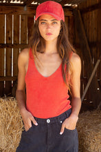 Load image into Gallery viewer, POL Solid Color Ribbed Sleeveless Top in Cherry Shirts &amp; Tops POL Clothing   

