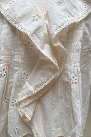 J.nna Heirloom Ruffle Top in Cream