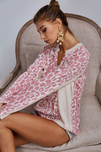 Load image into Gallery viewer, BiBi Thermal Knit Top in Blush Leopard Shirts &amp; Tops BiBi   

