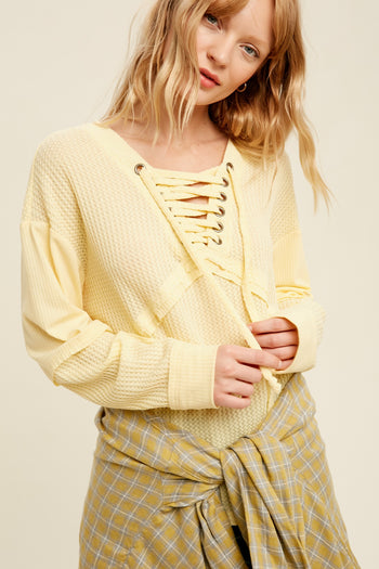 Listicle Solid Color Mix n Match Knit Top in Vanilla